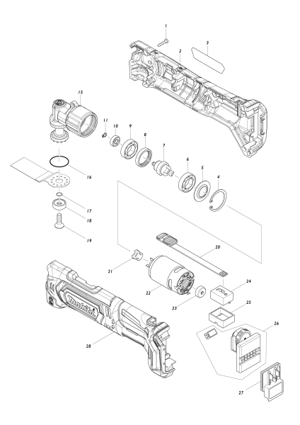 Makita Ersatzteile Akku-Multifunktionswerkzeug TM30D