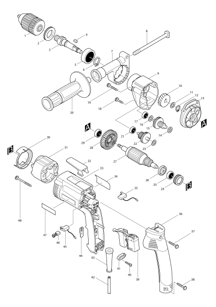 Makita Ersatzteile Bohrmaschine DP4003