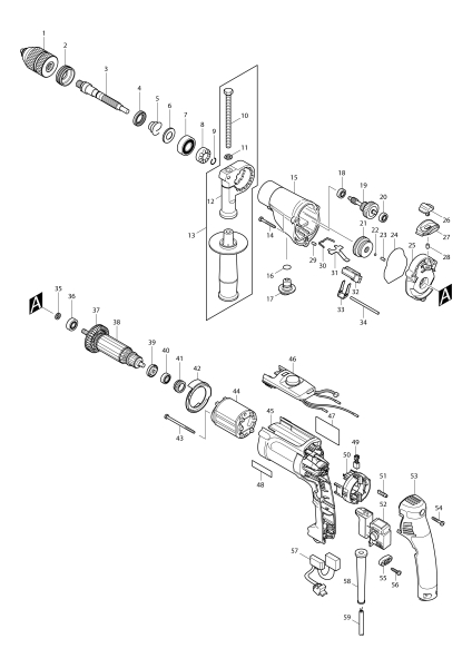 Makita Ersatzteile Schlagbohrmaschine HP2071F