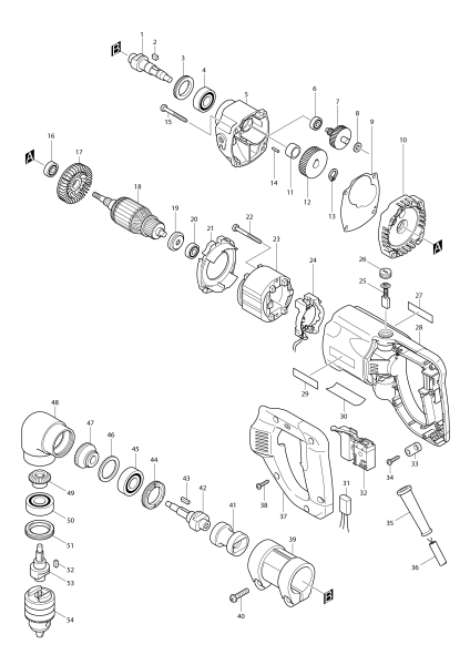 Makita Ersatzteile Winkelbohrmaschine DA4000LR