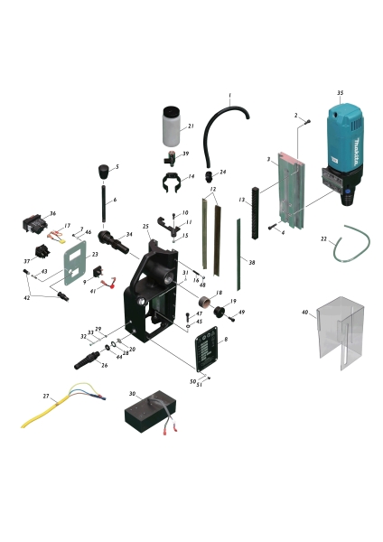Makita Ersatzteile Magnet-Kernbohrmaschine HB350