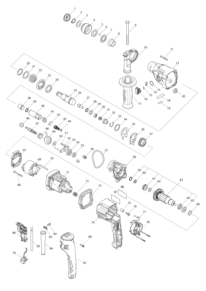 Makita Ersatzteile Bohrhammer HR1841F