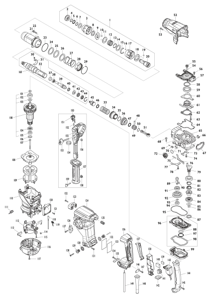 Makita Ersatzteile Kombihammer HR3012FC