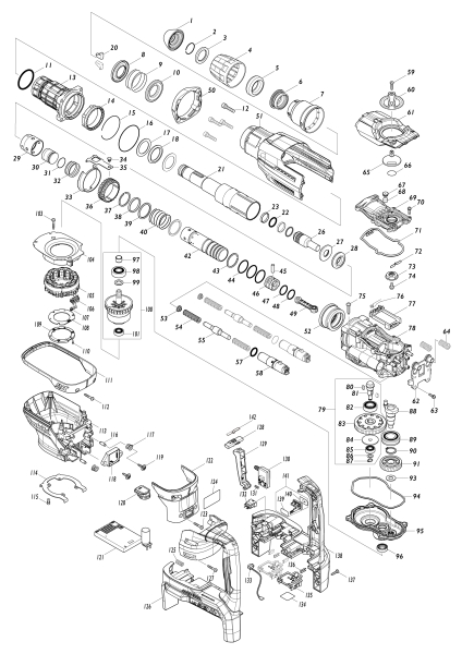 Makita Ersatzteile Akku-Kombihammer DHR400