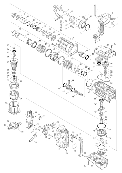 Makita Ersatzteile Stemmhammer HM1317CB