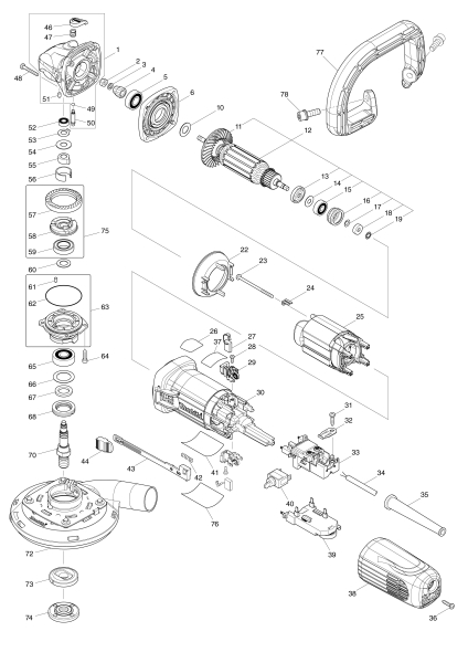 Makita Ersatzteile Betonschleifer PC5010C