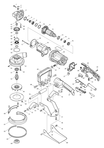 Makita Ersatzteile Betonschleifer PC5001C