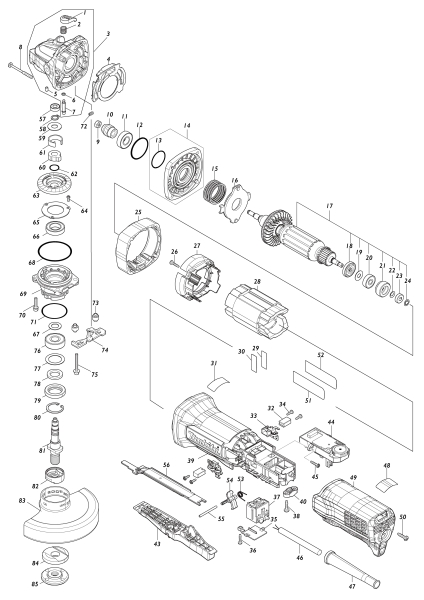 Makita Ersatzteile Winkelschleifer GA5093