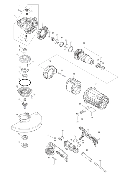 Makita Ersatzteile Winkelschleifer GA9090