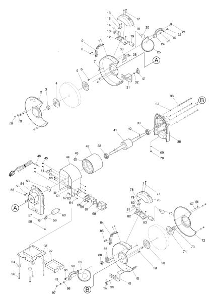 Makita Ersatzteile Doppelschleifbock GB602