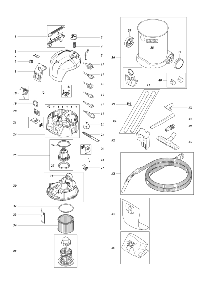Makita Ersatzteile Staubsauger VC3011L