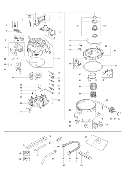 Makita Ersatzteile Staubsauger VC3012L