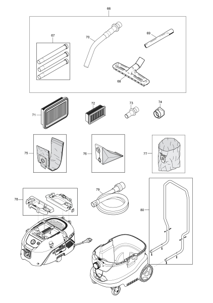 Makita Ersatzteile Staubsauger VC4210M