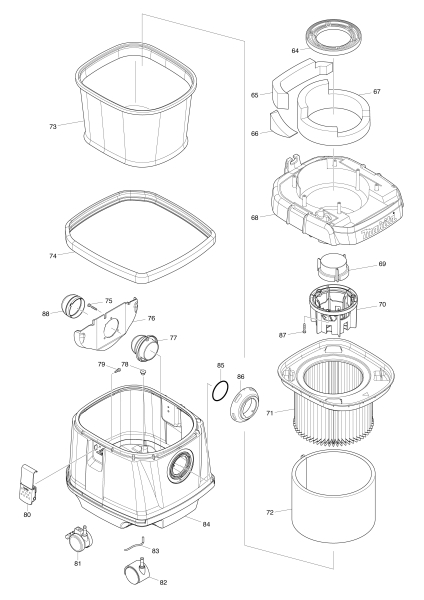Makita Ersatzteile Staubsauger VC1310L