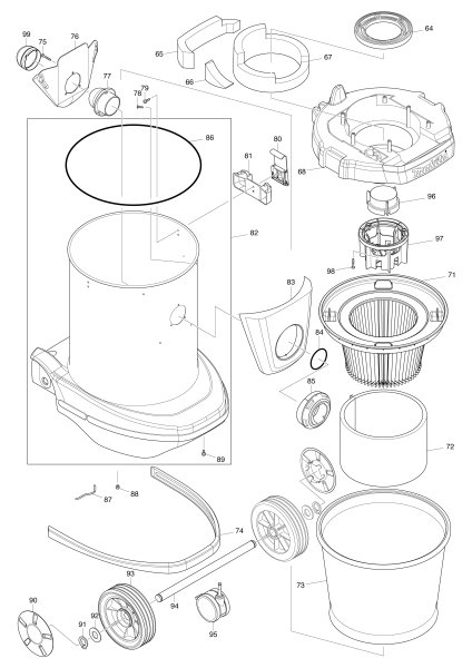 Makita Ersatzteile Staubsauger VC3210L