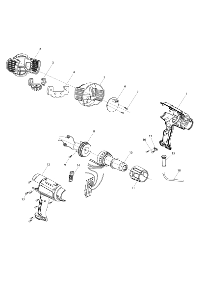 Makita Ersatzteile Heißluftgebläse HG6531C
