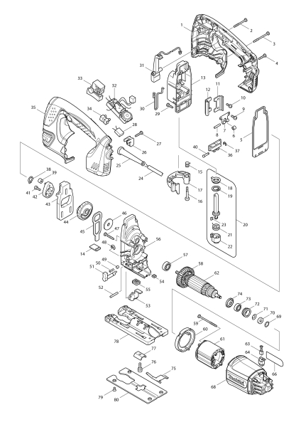 Makita Ersatzteile Pendelhubstichsäge 4350FCT