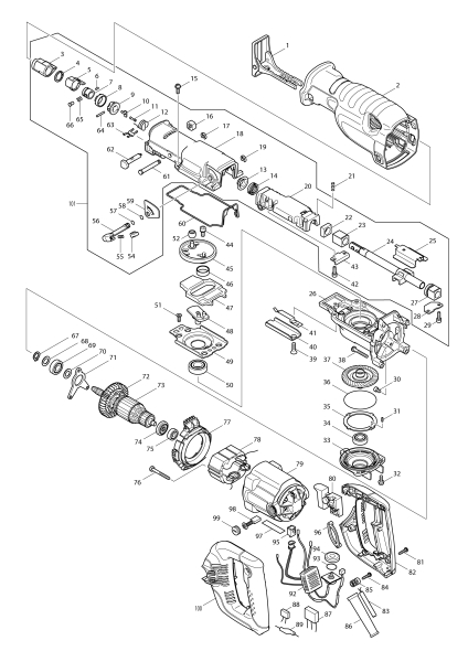 Makita Ersatzteile Reciprosäge JR3070CT