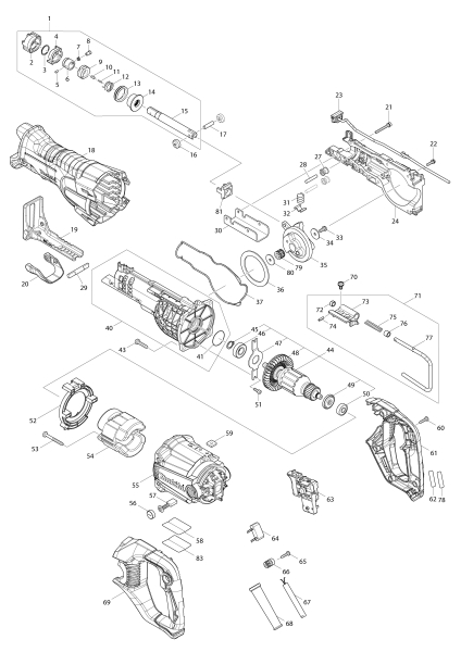 Makita Ersatzteile Reciprosäge JR3061T
