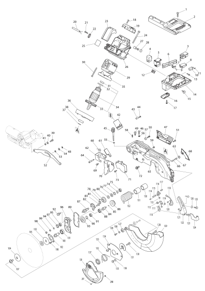 Makita Ersatzteile Kapp- und Gehrungssäge LS1019L