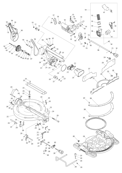 Makita Ersatzteile Kapp- und Gehrungssäge LS1019L