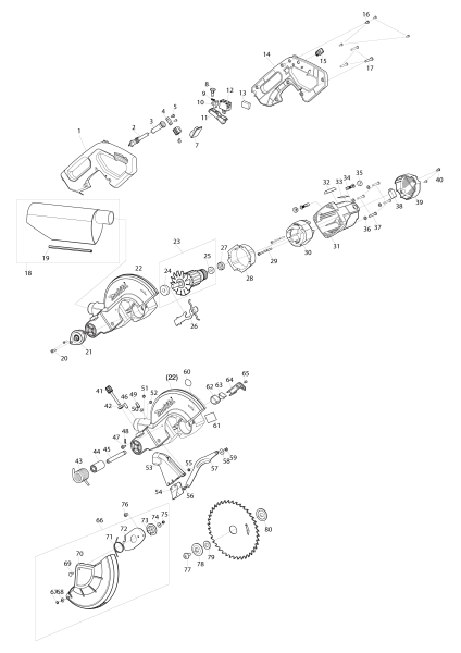 Makita Ersatzteile Kapp- und Gehrungssäge LS1110F