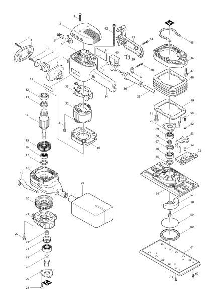 Makita Ersatzteile Schwingschleifer 9046
