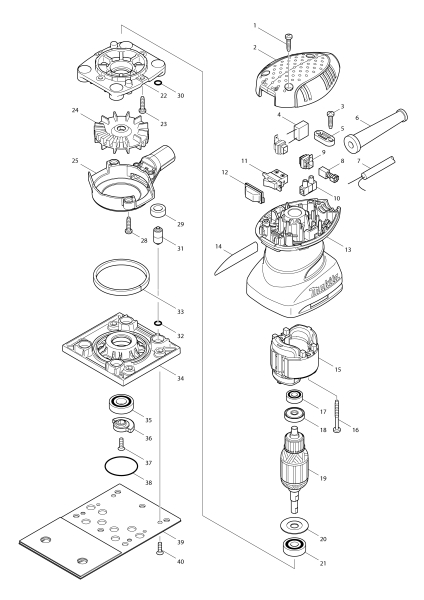 Makita Ersatzteile Faust-Schwingschleifer BO4566