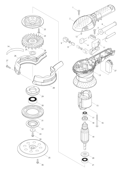 Makita Ersatzteile Exzenterschleifer BO5041