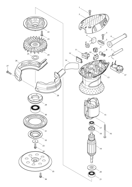 Makita Ersatzteile Exzenterschleifer BO5031