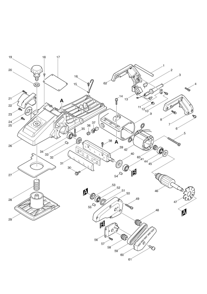 Makita Ersatzteile Zimmermannshobel 1806B