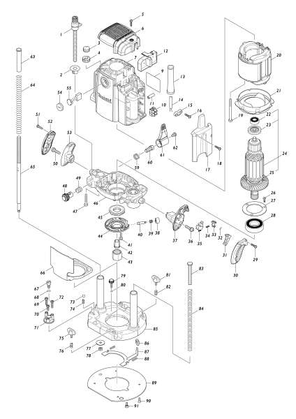 Makita Ersatzteile Oberfräse RP1802