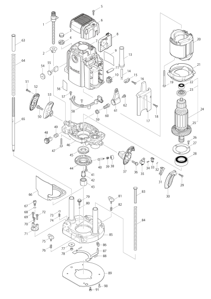 Makita Ersatzteile Oberfräse RP2302FC