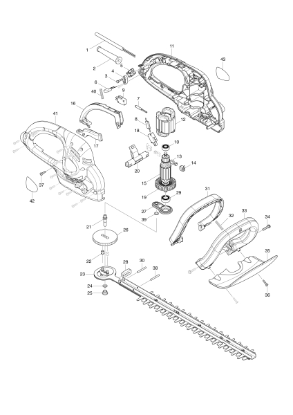 Makita Ersatzteile Elektro-Heckenschere UH4261