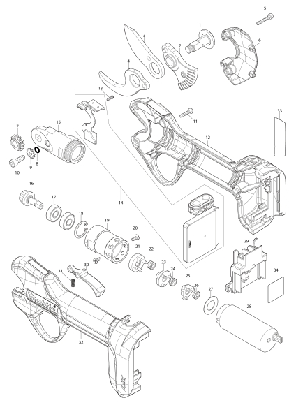 Makita Ersatzteile Akku-Astschere DUP181