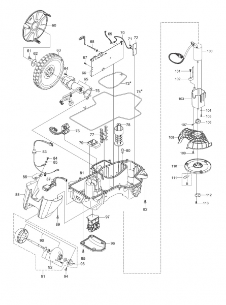 GARDENA Ersatzteile Unterteile Mähroboter R70Li 4072-20ab Baujahr 2016ab Seriennummer 160000000