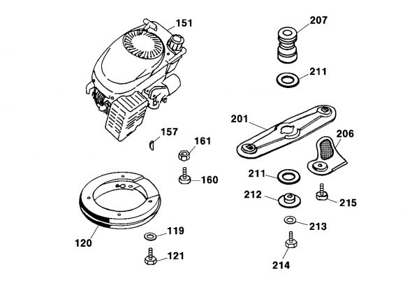 Ersatzteile WOLF-Garten Benzin Rasenmäher ohne Antrieb 2.42 TV Typ: 4760980 Serie A  (2001) Messer, Messeraufnahme, Motor 