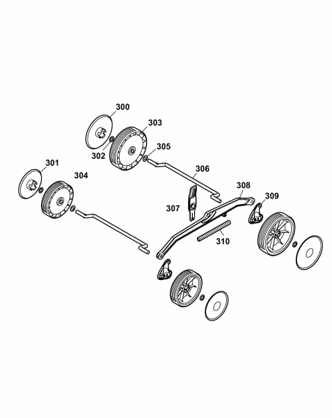 Ersatzteile WOLF-Garten Elektro Rasenmäher ohne Antrieb Compact plus 34 E Typ: 4904000 Serie E  (2009) Höhenverstellung, Räder 