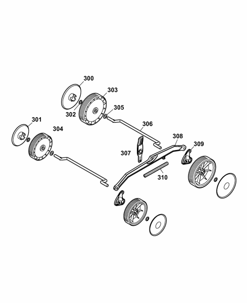 Ersatzteile WOLF-Garten Elektro Rasenmäher ohne Antrieb B plus 34 E Typ: 4904085 Serie A  (2007) Höhenverstellung, Räder 