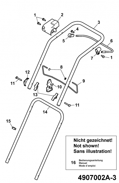 Ersatzteile WOLF-Garten Elektro Rasenmäher ohne Antrieb Compact plus 37 E Typ: 4907002 Serie A  (2009) Holm 