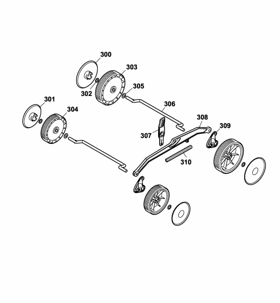 Ersatzteile WOLF-Garten Elektro Rasenmäher ohne Antrieb Compact plus 37 E Typ: 4907003 Serie A  (2005) Höhenverstellung, Räder 