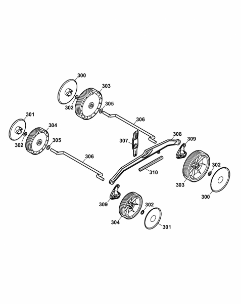 Ersatzteile WOLF-Garten Elektro Rasenmäher ohne Antrieb 2.34 E Typ: 4909000 Serie B  (2007) Höhenverstellung, Räder 