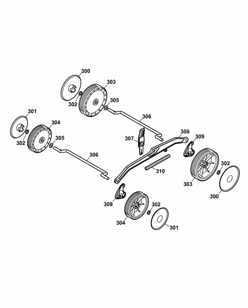 Ersatzteile WOLF-Garten Elektro Rasenmäher ohne Antrieb 2.37 EK Typ: 4917004 Serie B  (2007) Höhenverstellung, Räder 