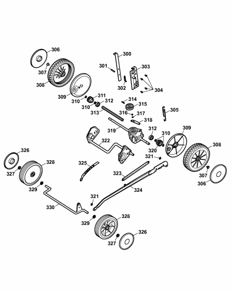 Ersatzteile WOLF-Garten Elektro Rasenmäher mit Antrieb 2.40 EA Typ: 4965000 Serie C  (2007) Getriebe, Höhenverstellung, Räder 