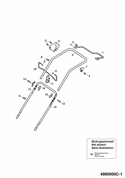 Ersatzteile WOLF-Garten Elektro Rasenmäher ohne Antrieb Power Edition 40 E-1 Typ: 4980000 Serie C (2009) Holm