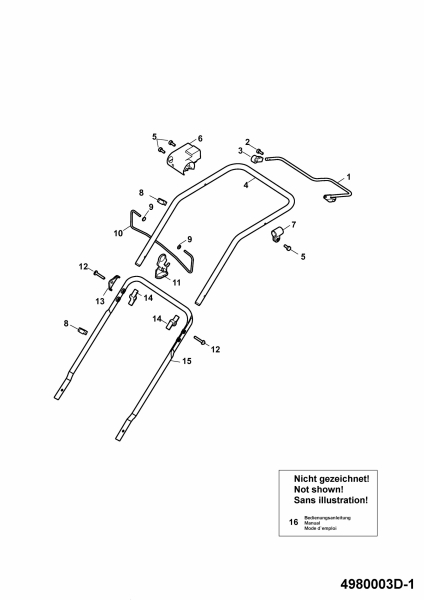Ersatzteile WOLF-Garten Elektro Rasenmäher ohne Antrieb Power Edition 40 E-1 Typ: 4980003 Serie D (2009) Holm