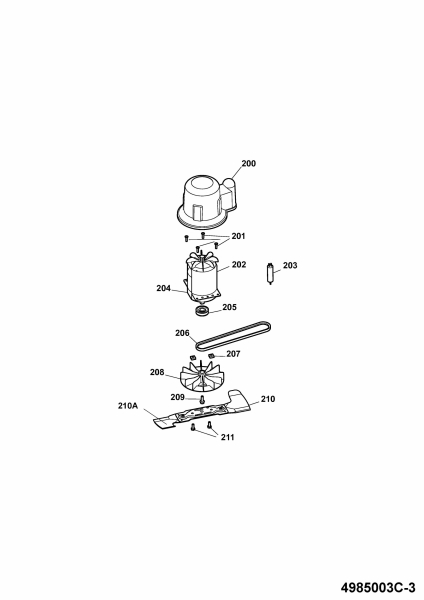 Ersatzteile WOLF-Garten Elektro Rasenmäher mit Antrieb Power Edition 40 EA-1 Typ: 4985003 Serie C  (2009) Messer, Messeraufnahme, Motor 