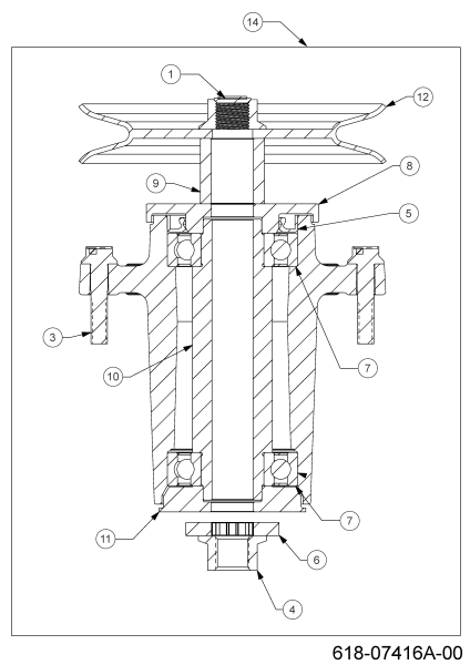 Cub Cadet Ersatzteile Zero Turn XZ8 S137I ULTIMA 47ATCAB7603 (2024) Messerspindel 618-07416A