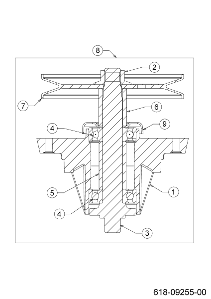 Cub Cadet Ersatzteile Rasentraktoren XT1 LT50 FAB 13AQA1CL056 (2022) Messerspindel 618-09255