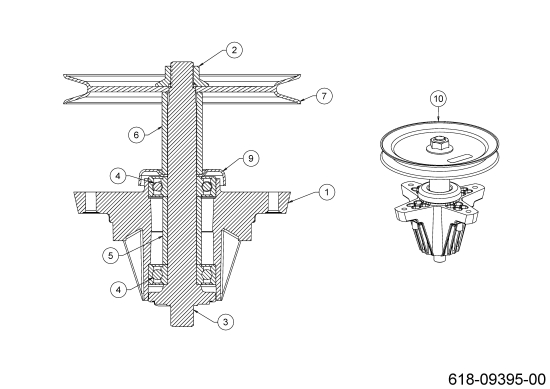 Cub Cadet Ersatzteile Zero Turn XZ6 S117 17AIGBYN603 (2022) Messerspindel 618-09395